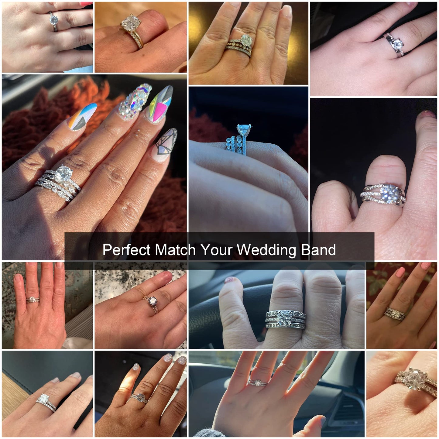 KERXI 1.5CT Moissanit Ringe für Frauen, D Farbe