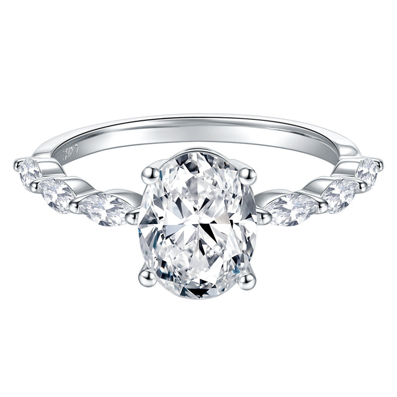 KERXI Oval 2.32 carat 18K white gold ring