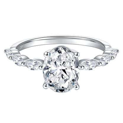 KERXI Oval 2.32 carat 18K white gold ring