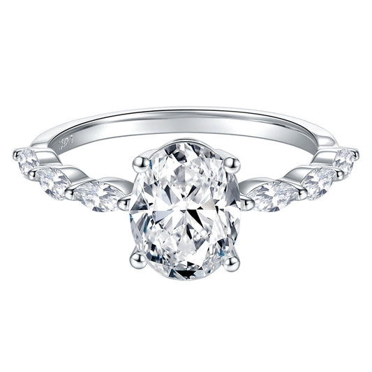 KERXI Oval 2.31 carat 18K white gold ring