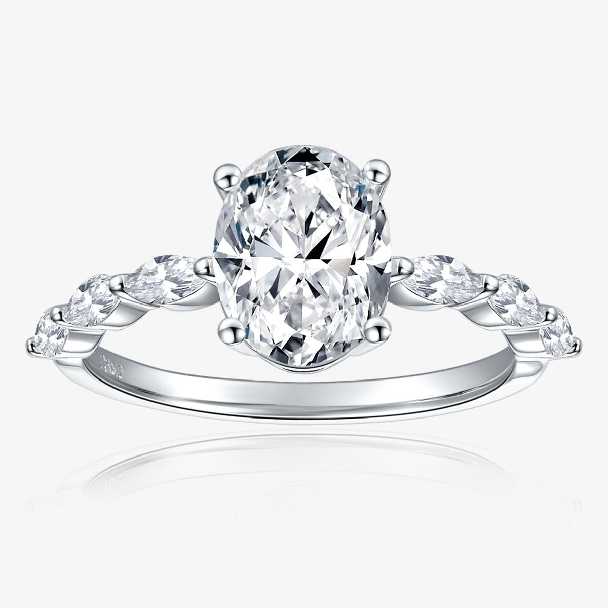 KERXI Oval 2.32 carat 18K white gold ring