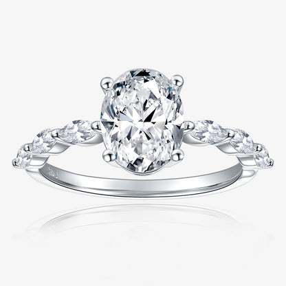 KERXI Oval 2.32 carat 18K white gold ring