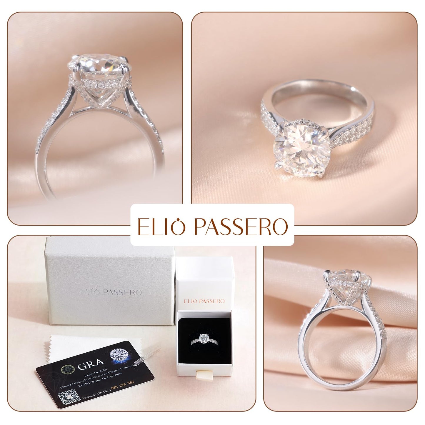 KERXI 1.5CT Moissanite Engagement Rings for Women