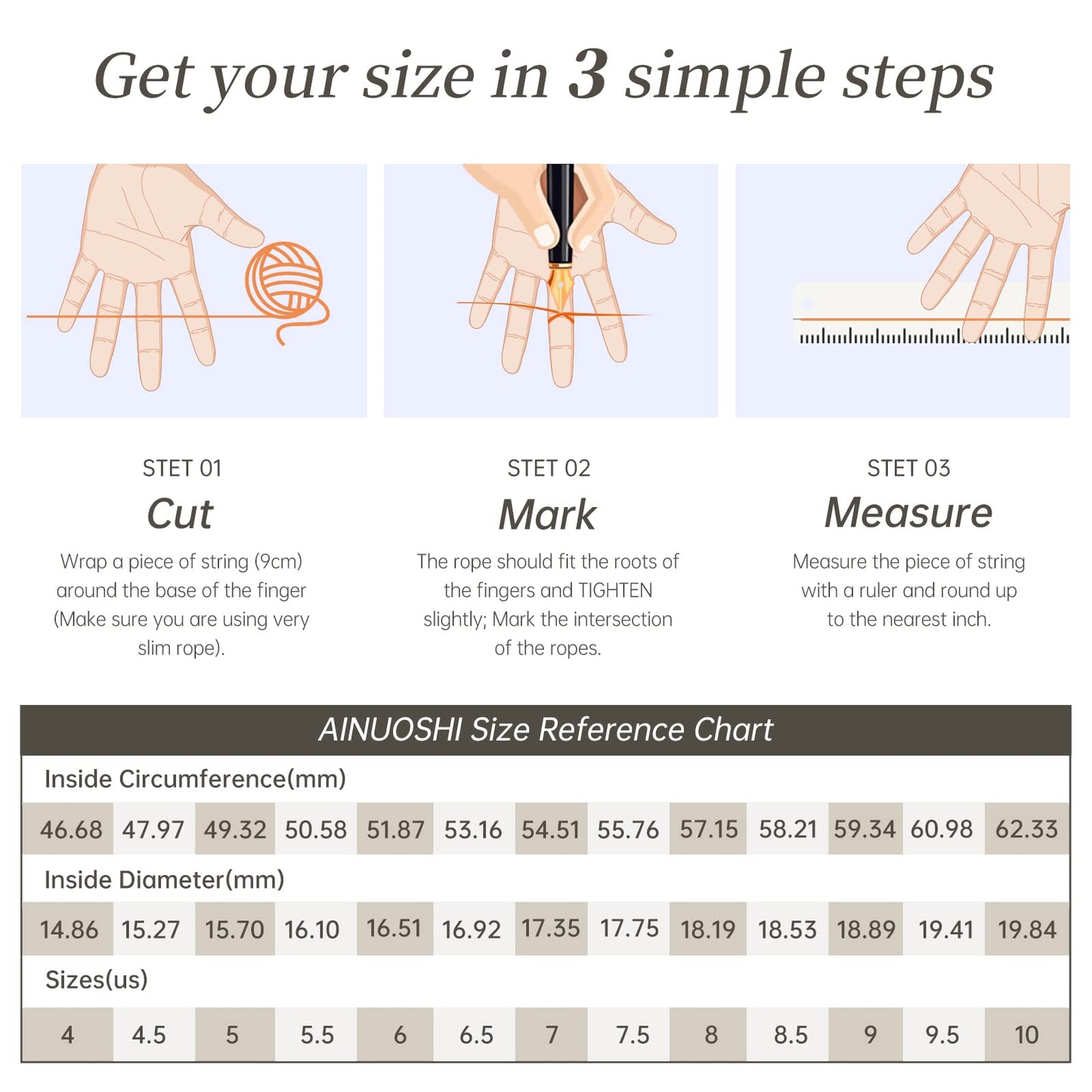 KERXI 2-4CT Moissanite Engagement Ring, 3-stone