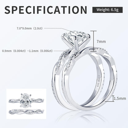 KERXI 2ct Moissanite Engagement Rings