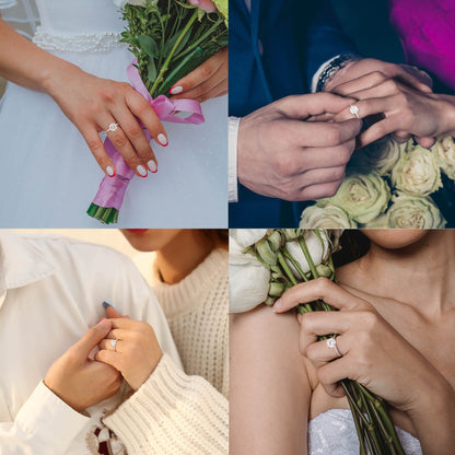 KERXI 1.5CT Moissanit Ringe für Frauen, D Farbe