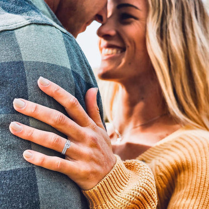 KERXI  Total 2.8ct 1.5CT Center Moissanite Stackable Engagement Rings